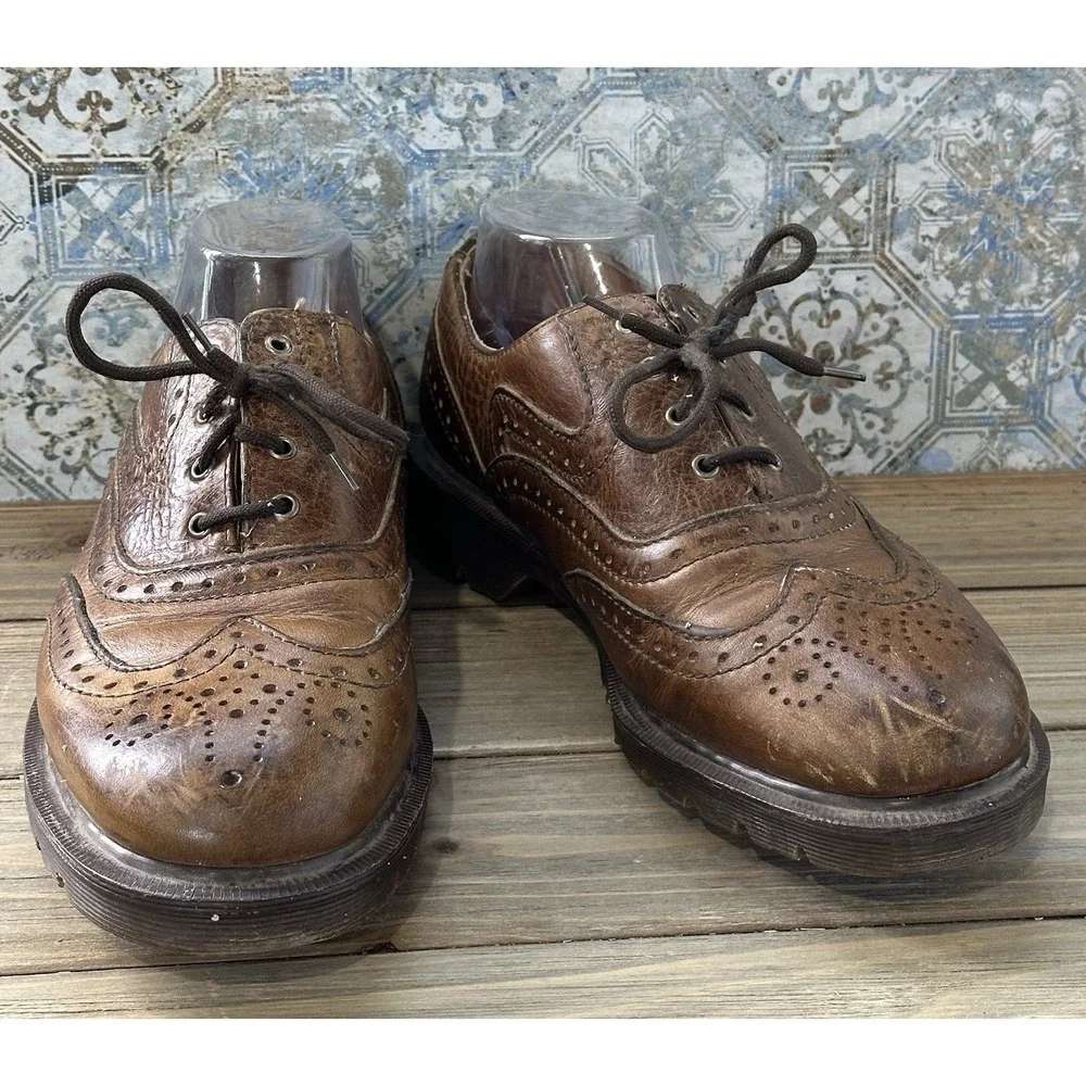 Dr. Martens Wingtip Oxford Shoes Brown England‎ Made Hipster Men's Sz 8